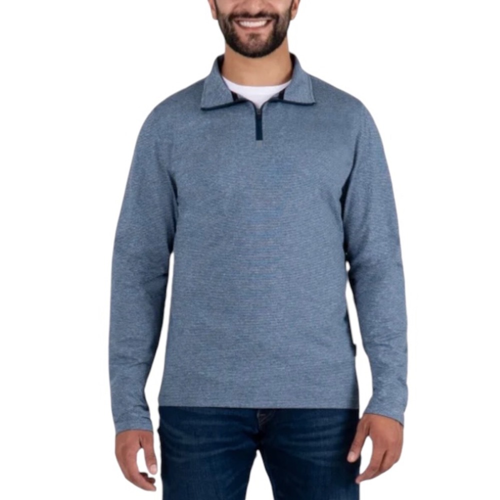 Gerry Men's Blue Long Sleeve 1/4 Quarter Zip 4-Way Stretch Pullover XXL NWT